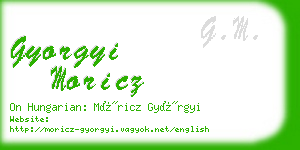 gyorgyi moricz business card